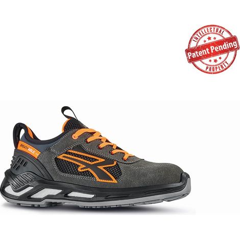 U-Power – Chaussure de sécurité Ryder S1P SRC ESD taille 45 – Cuir velours respirant – Semelle antidérapante et anti-fatigue – Pour chantiers humides