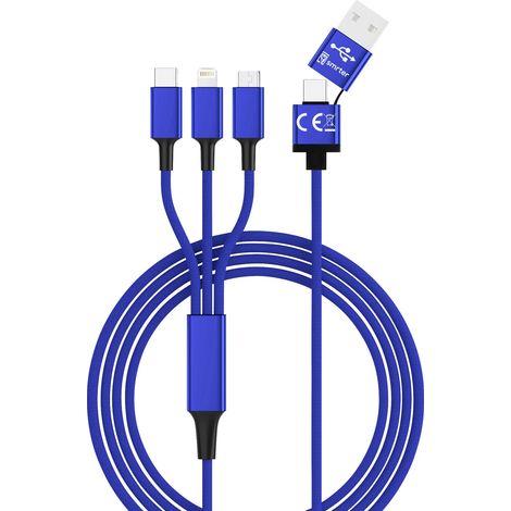 Smrter Câble de charge USB USB 2.0 USB-A mâle, USB-C® mâle, Connecteur Lightning , USB-Micro-B mâle (1/3)