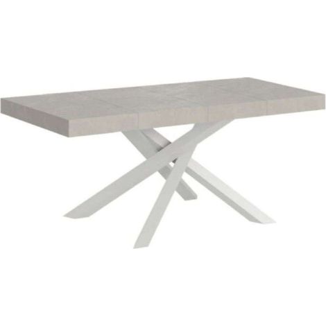 Tavolo allungabile 140/244x90 cm Volantis Premium cashmere gambe bianche