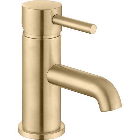 Signature Sail Mono Basin Mixer Tap Single Handle with Waste - Brushed Brass (1/2)