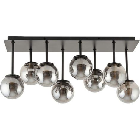 BOBOCHIC - Lustre AMBROISE en acier  8 lampes Gris
