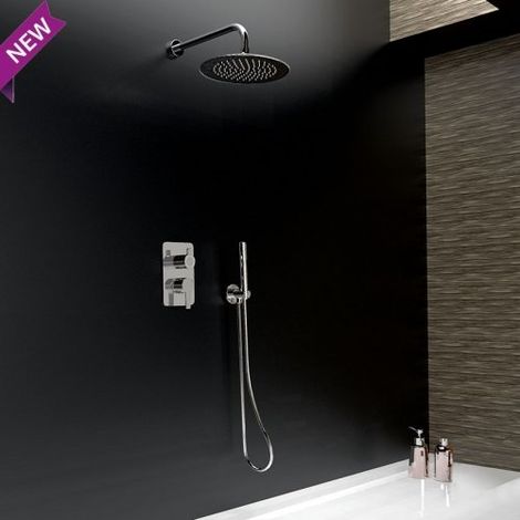 Pack mitigeur douche 2 voies encastré BLAUTHERM avec support, pomme de douche Ø250mm, douchette et flexible - Ramon Soler - 94C301586 (1/5)