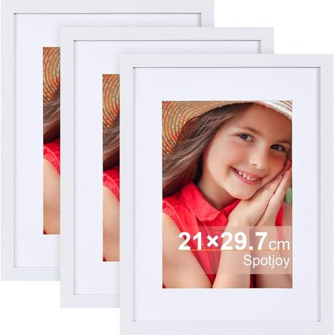 Spotjoy Bilderrahmen A4 21x29.7cm Fotorahmen Weiß 3er-Set (1/5)