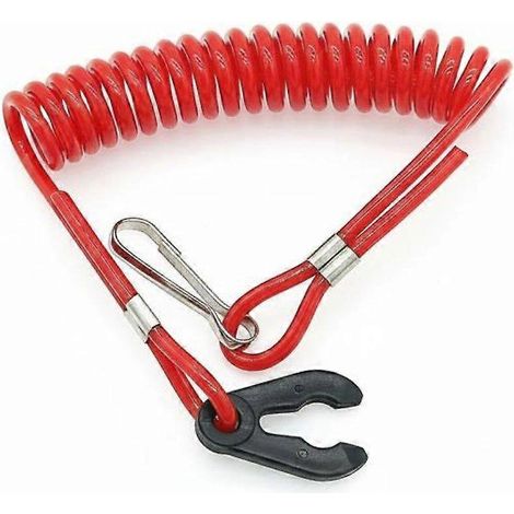 Cordon de sécurité pour coupe-circuit de moteur hors-bord avec clip de dégagement rapide (1/5)