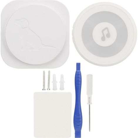 Sonnette pour Chien sans Fil avec Émetteur Récepteur, 4 Modes Clignotants, Contrôle Tactile, Alimentation 110‑220V, Blanc (1/5)