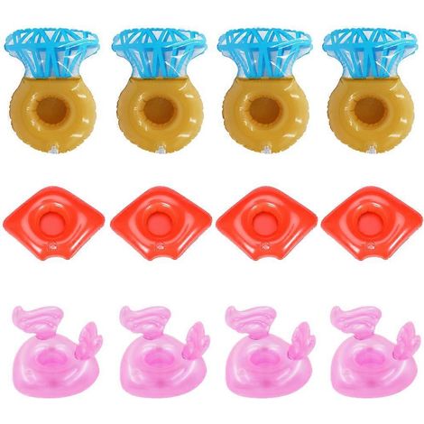 Lot de 12 porte-gobelets gonflables pour piscine, sous-verres flottants, jouets de bain pour enfants - Style 6 (1/5)