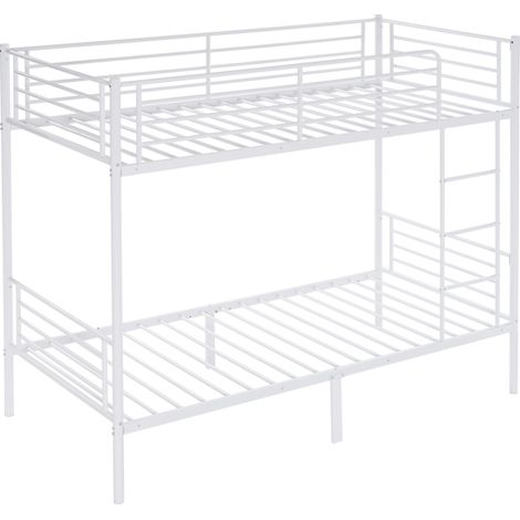 Stylish Twin Over Twin Bunk Bed for Kids and Teens - Space-Saving Metal Frame with Guardrails and Storage Solution (1/5)