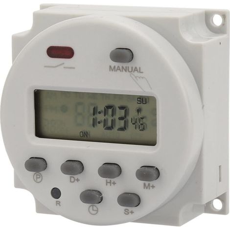 Digitaler Zeitschalter mit Anzeige 1S  168 h 5 VA Kleiner 7-Tage-programmierbarer Zeitschalter für elektronische Steuerung (220 V AC)