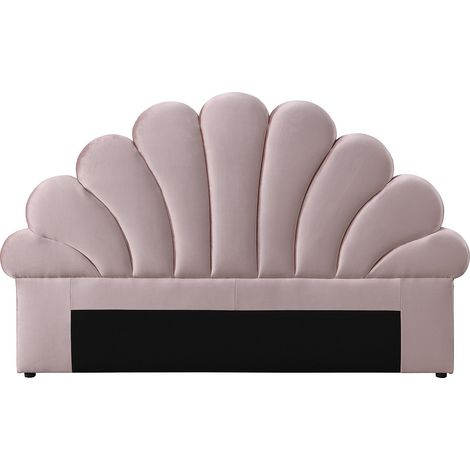 Testata letto conchiglia 160 cm - Velluto Rosa - MOANA