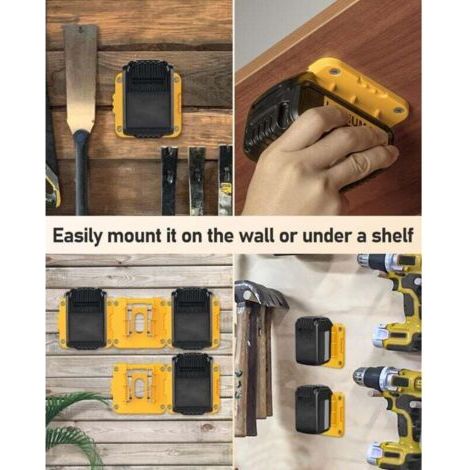 NALOOKAMIC 5 pièces Supports de batterie pour batteries Dewalt 20 V Organisateur de batterie mural Support de stockage