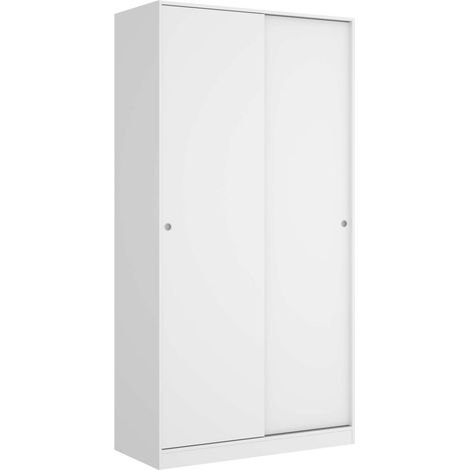 Armario puertas correderas Lupión en blanco brillo. Ancho 100 x fondo 50 x alto 204 cm.