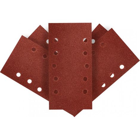 Papel de lija con velcro de 115 x 230 mm, K80, 5 unidades, con agujeros. (1/5)
