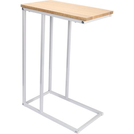 Woltu – Table basse en métal et bois – Dimensions 45x25x63.5 cm – Plateau en MDF et pieds en bois – Pour salon et chambre (1/4)