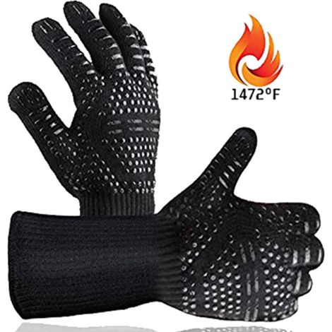 Gant De Protection Chaleur 800 °C - Gant À Cinq Doigts Pour Four Barbecue Micro-ondes - Paire (1/5)