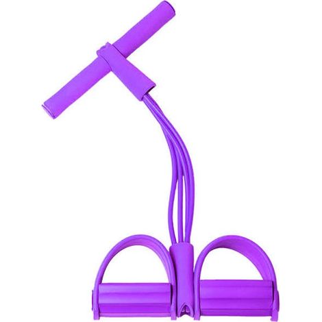 Banda de resistencia para fitness, estirador de tobillos con pedal de cuatro tubos y asas, entrenamiento de fuerza, tonificación abdominal, de cintura, brazos y piernas, fitness en casa. (1/4)