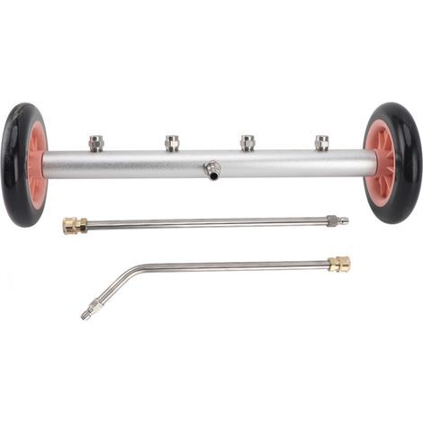 16-inch 4000PSI High Pressure Undercarriage Cleaner with Water Brush for Car Wash with Extension Rod for Truck SUV Trailer Pink Black (1/5)