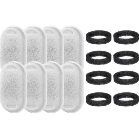 Filtre pour distributeur d'eau pour animaux, filtre à rail en acier inoxydable, filtre de rechange pour distributeur d'eau pour chats et chiens, résine de charbon actif (1/5)