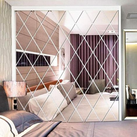 58 Autocollants Miroir 3D 100x100cm DIY Mural (1/5)