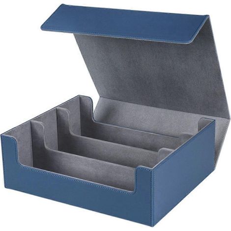 Aufbewahrungsbox für Sammelkarten, Etui für über 1800 Karten, PU-Leder, blau (1/5)