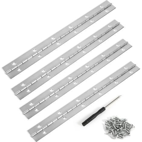 Charnière piano inox, 4 pièces charnière piano 30 cm, charnière piano, charnière à tige, charnière inox, charnière piano pour armoires de bateau, boîte de rangement (1/5)
