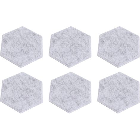 Lot de 12 panneaux acoustiques hexagonaux haute densité, insonorisants et biseautés, 14 x 12 x 7 cm, gris clair (1/5)