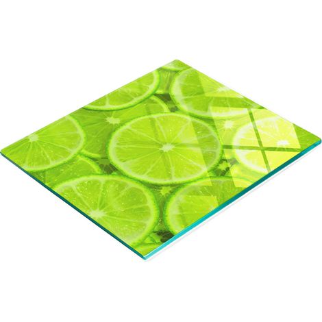 Tagliere da cucina in vetro temperato con grafica a tema lime, 60x52 cm (1/5)