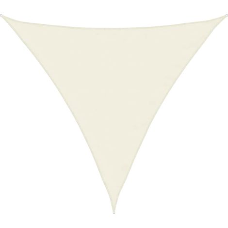 Vela Parasole Telo Ombra Parasole a Vela Oxford Triangolare 5x5x5 m Crema (1/4)