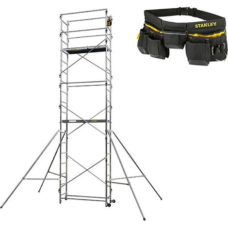 Trabattello 2 plateaux - Altezza max. di lavoro. 6.50m + Cintura porta-attrezzi - 349705-CEINTURE (1/5)