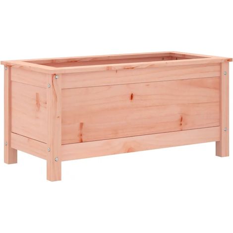 Jardinière rectangulaire décorative jardin balcon terrasse 82,5 x 40 x 39 cm en bois massif douglas