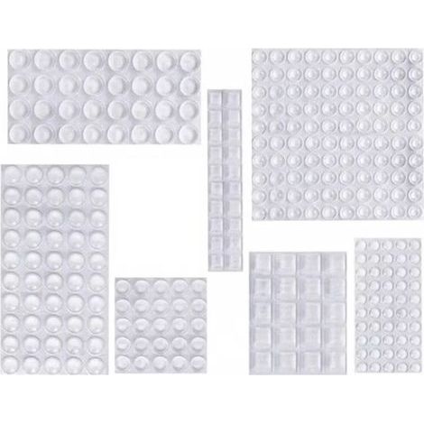 – Patin silicone anti-bruit pour meubles – 7 tailles – Adhésif 3M très collant – Transparent pour surfaces en verre et bois – Protection efficace (1/4)