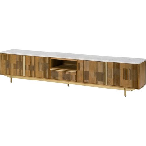 Mobile TV Mango marrone chiaro oliato 240x40x50 cm montato parzialmente MIAMI 107 (1/4)
