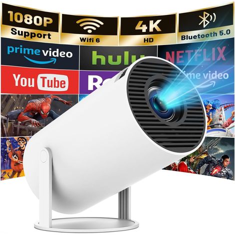 Filiyano – projecteur 2025 avec WiFi – Mini projecteur 2025 avec WiFi 6, Bluetooth, résolution 4 K et 1080p, idéal pour un home cinéma portable. (1/5)