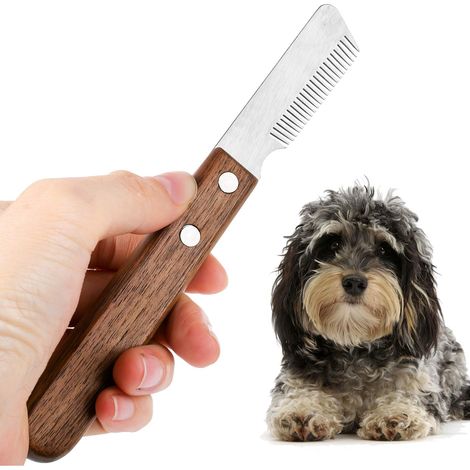 Tondeuse électrique pour chien avec manche en bois, modèle marron pour droitier, outil de toilettage pour animaux. (1/4)