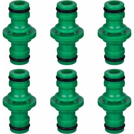 6 raccords de tuyau double mâle, 50 mm, diamètre extérieur 15 mm, pour tuyaux d'arrosage 1/2 pouce, irrigation jardin (1/5)
