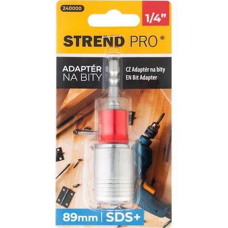 Adapter Strend Pro, 1/4", SDS+, 89 mm, Sechskant (1/4)