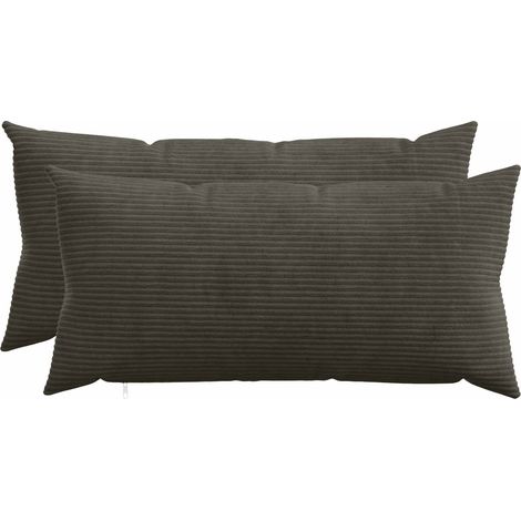 Housse de coussin 2 pcs HEERLEN Anthracite 40 x 70 cm (1/5)