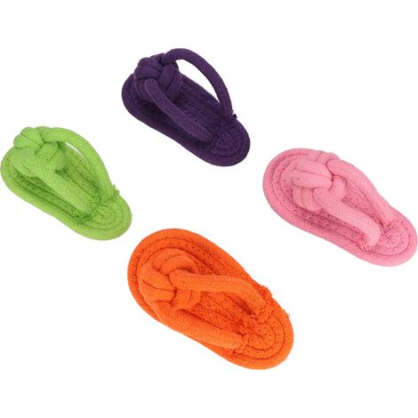 Pantoufle en coton à mâcher pour chien, jouet interactif en tricot à la main pour chiens (1/5)