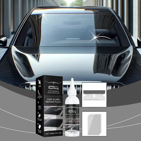 Autoglas-Reparaturkleber, Nano-Glasreparaturflüssigkeit, schnelle Rissreparatur – 30 ml + 1 Klinge + 5 Aushärtungsfolien -- BIEMMEDUE (1/5)