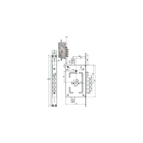 Serrure à mortaise triple avec Scr. Cyl. Aveugle européen. Rév. 2650 Pe (2) - (2650PEN-02)