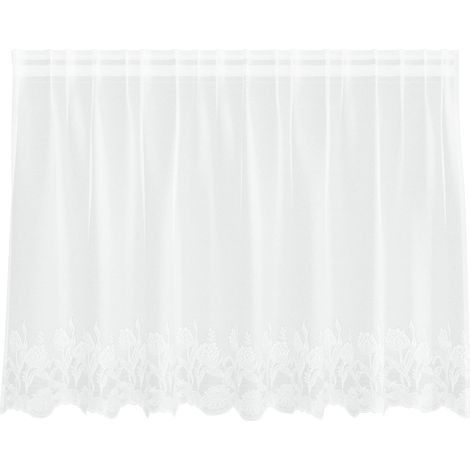 Maison Exclusive - Spitzenvorhang mit Vorhängen Weiß 200 x 120 cm