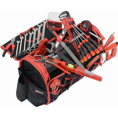 Sam Outillage – Caisse textile 39L avec 95 outils plombier – Boite de rangement pour outils – Dimensions 39L – SKU CPPL1 (1/4)
