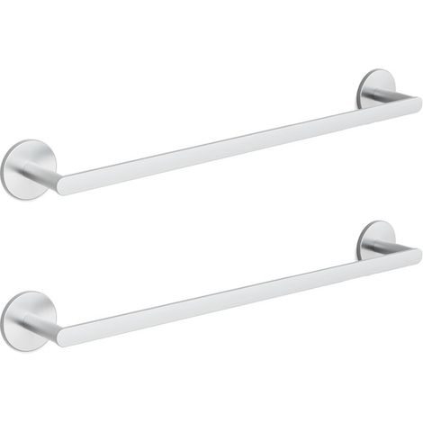 2 pcs CECIPA MAX Toallero sin Taladro Toallero Autoadhesivo para Baño, 59 cm Acero Inoxidable Cepillado (1/5)