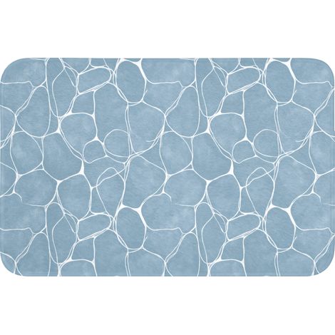 TAPPETINO DA BAGNO Organico - Motivo - Blu 60x40 cm