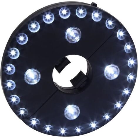 1 Lampe LED Parasol 28 LEDs Sans Fil Pour Poteau 2.5-4.5cm Camping Extérieur Noir (1/5)