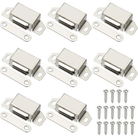 8 paia di chiusure magnetiche per ante di armadi, incluse viti di fissaggio resistenti alla corrosione, all'umidità e facili da usare. Per armadi (1/5)