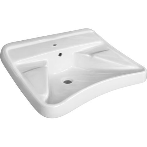 Lavabo sospeso per disabili 65x57 cm serie Mira ceramica bianca lucida WIN