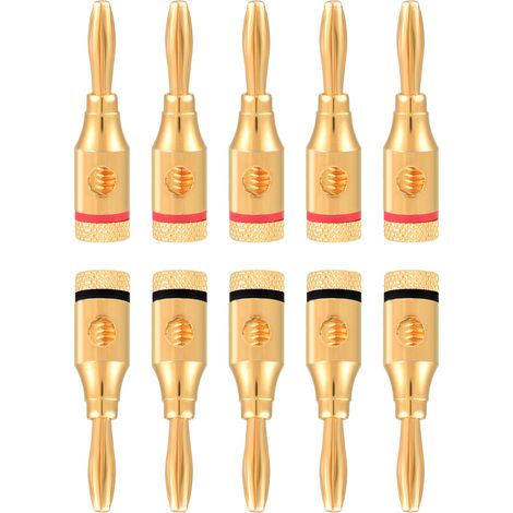 10 Pièces Connecteur Banane Audio Doré pour Enceintes et Câbles (1/5)