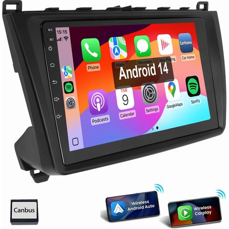 Pour Mazda 6 GG GH (2007-2012) Autoradio Android 15 GPS Wi-Fi Bluetooth FM RDS CarPlay 2+64G (1/5)
