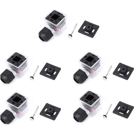 Prise transparente étanche lumineuse pour électrovanne 24V - Lot de 5 (1/5)