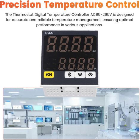 Thermostat numérique, régulateur de température AC85-265V AC PT100 KJ, entrée TC4M, contrôle de température PID, thermorégulateur 1300℃ (1/5)